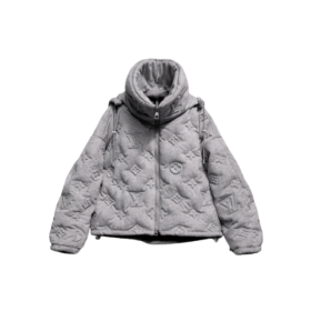 Jacke mit geprägtem Monogramm Grau