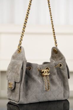 Mini-Handtasche Dunkelgrau 20 cm