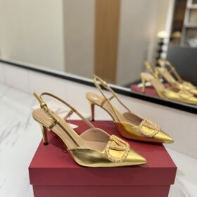 VLogo Signature Pumps aus Metallic-Leder