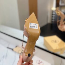 VLogo Metallic-Leder Slingback-Pumps