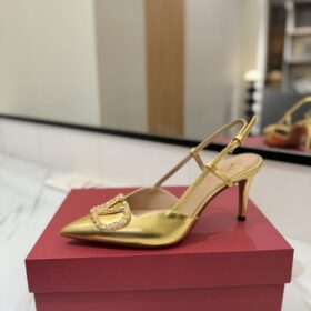 VLogo Signature Pumps aus Metallic-Leder