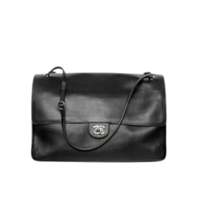 Maxi Klapptasche Schwarz/Silber 38 cm