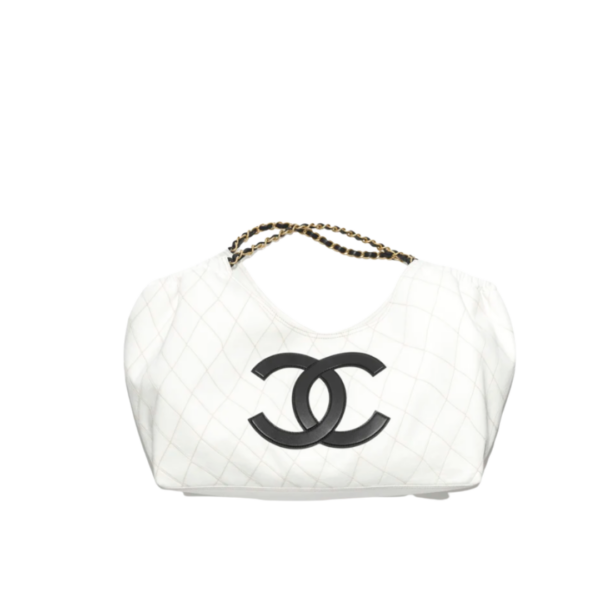 Coco Shopping Tasche/Weiß & Schwarz 41 cm