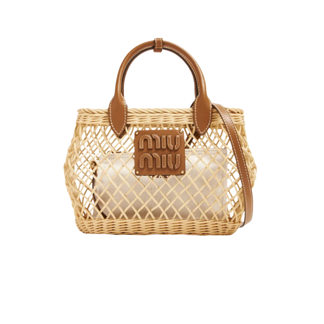 Korbtasche Beige 24 cm
