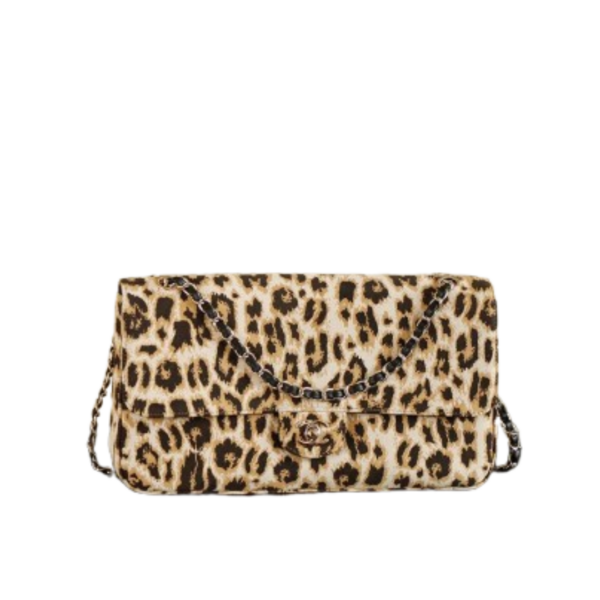 Leopard Leather Flap 33 cm