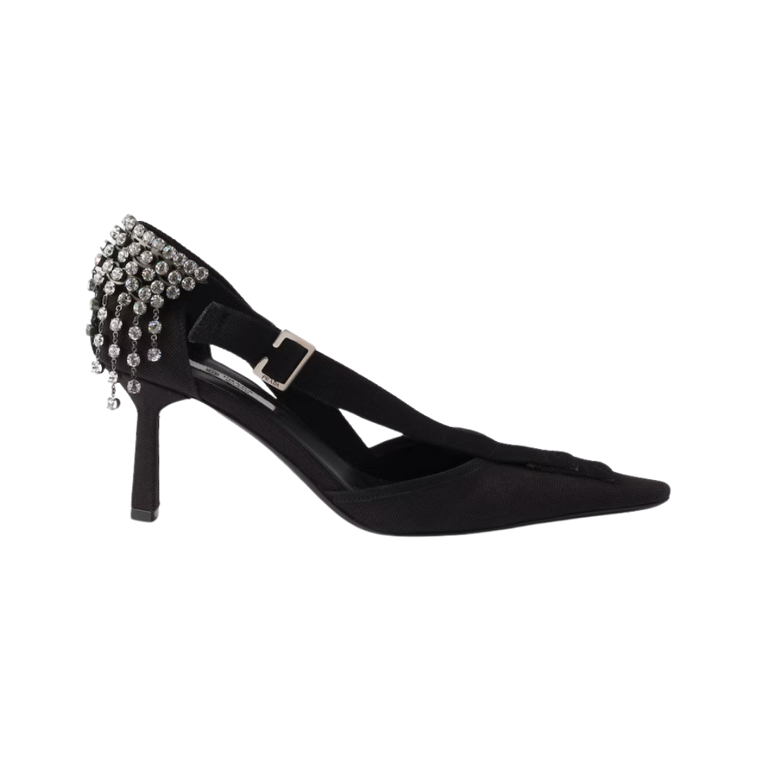 Canvas pumps Schwarz 7.5 cm