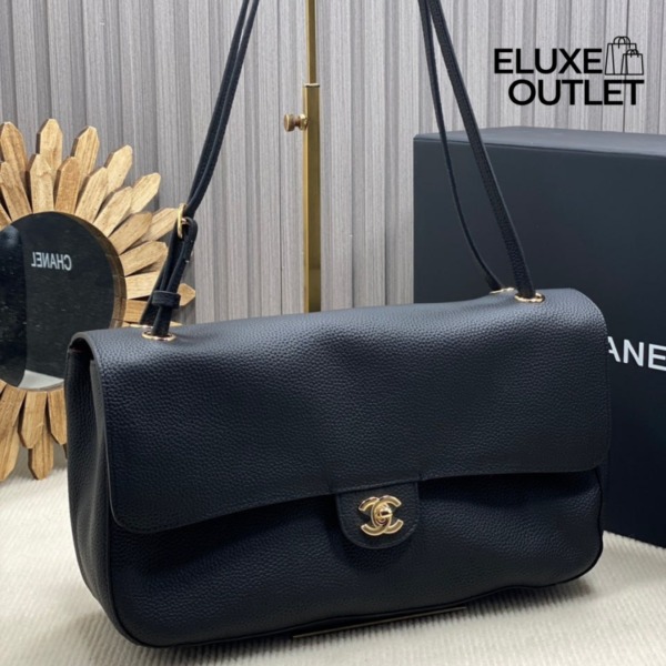 Maxi Klapptasche Schwarz/Gold 38 cm