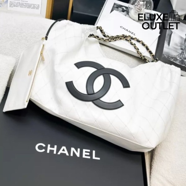 Coco Shopping Tasche/Weiß & Schwarz 41 cm