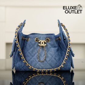 25 Mini Verwaschener Denim / Gold 20 cm