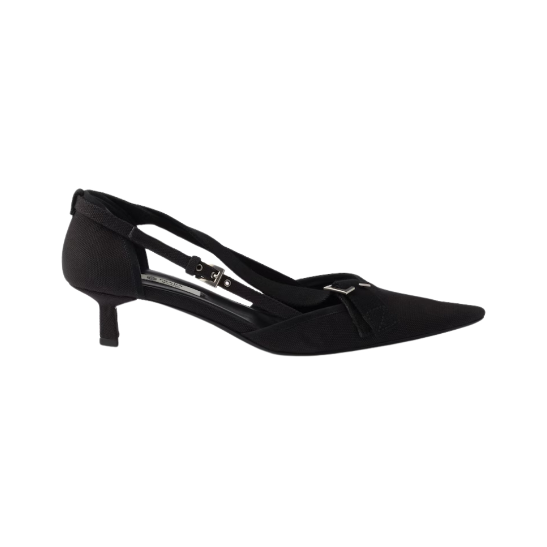 Canvas pumps Schwarz 4.5 cm
