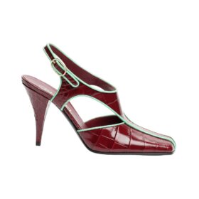 Slingbacks Burgund/Grün 9.5 cm