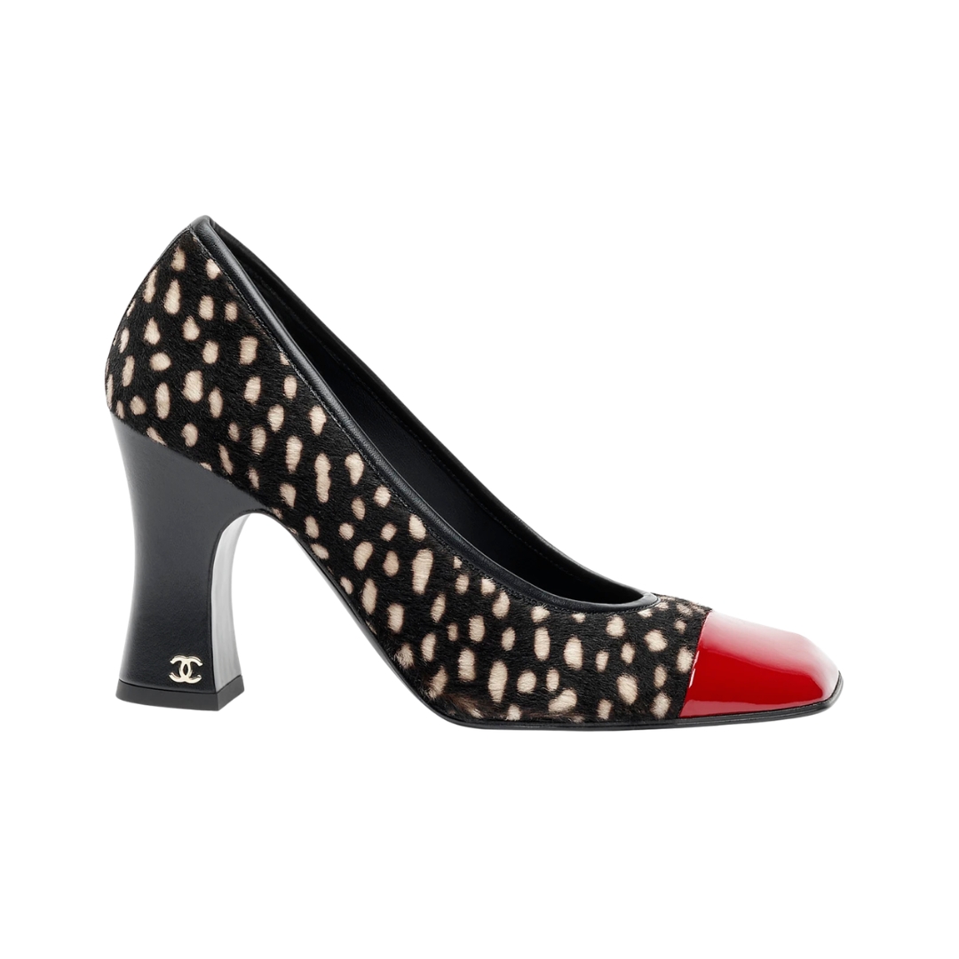 Pumps Schwarz/Rot 9.5 cm