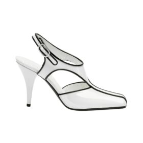 Slingbacks Weiß/Schwarz 9.5 cm