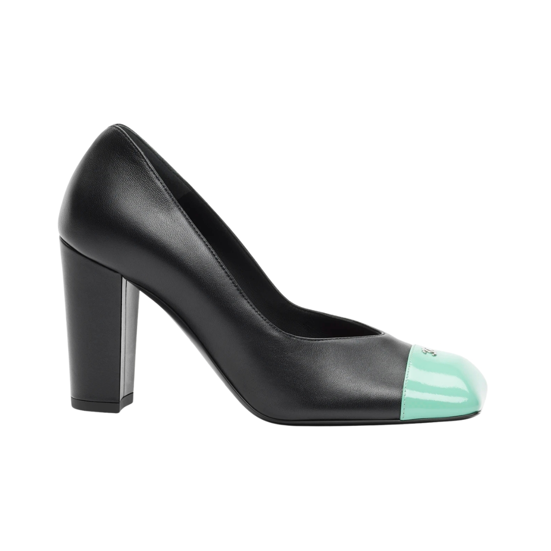 Pumps Schwarz/Grün 9 cm