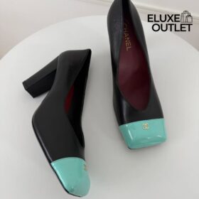 Pumps Schwarz/Grün 9 cm
