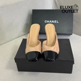 Mules Beige/Schwarz 9.5 cm
