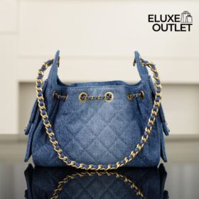 25 Mini Verwaschener Denim / Gold 20 cm