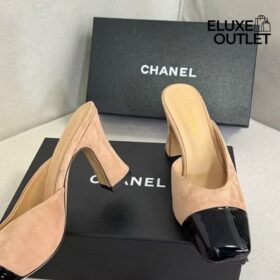 Mules Beige/Schwarz 9.5 cm