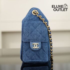 25 Mini Verwaschener Denim / Gold 20 cm