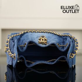 25 Mini Verwaschener Denim / Gold 20 cm
