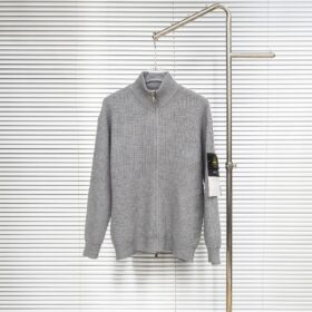 Plated Rib Cotton Bouclé Grau