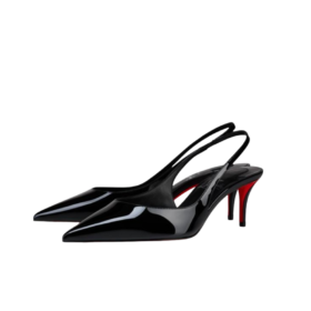60 mm Slingback Pumps Patent Calf Leather Schwarz