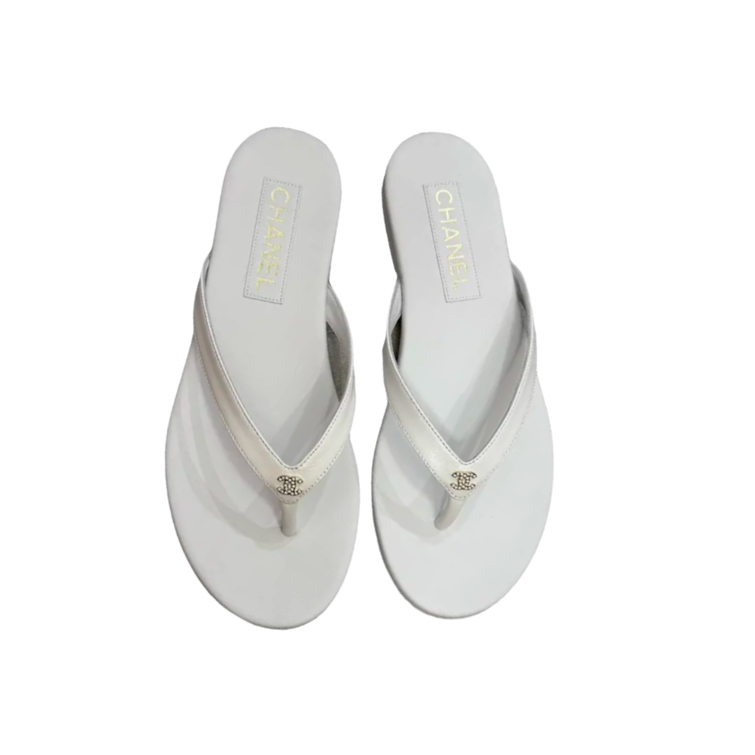 Flip-Flops Weiß / Silber