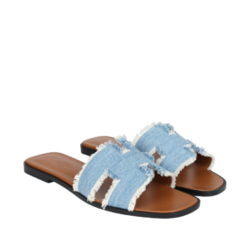 Oran Blau/Weiß Denim Fringe
