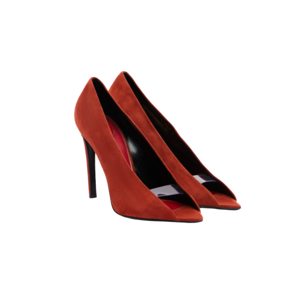 Open-Toe Révélé Pumps aus Wildleder