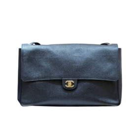 Maxi Klapptasche Schwarz/Gold 38 cm