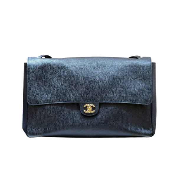 Maxi Klapptasche Schwarz/Gold 38 cm