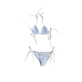 Poplin Hellblau/Weiß