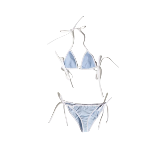 Poplin Hellblau/Weiß