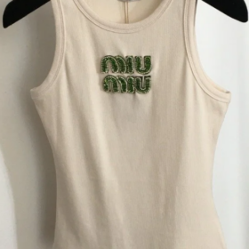 Jersey-Top Beige/Farngrün