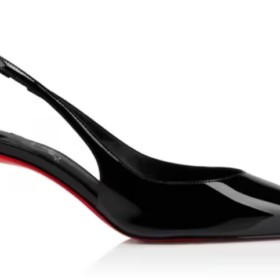 60 mm Slingback Pumps Patent Calf Leather Schwarz