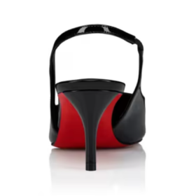 60 mm Slingback Pumps Patent Calf Leather Schwarz