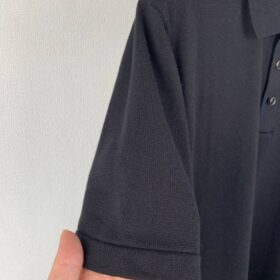 Kurzarm Polohemd mit Signatur Schwarz
