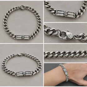 BB Icon Gourmette Armband Silber