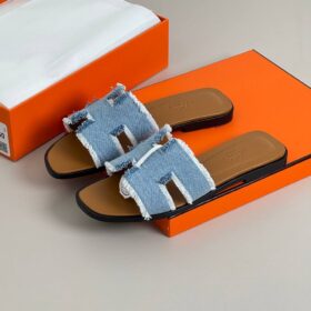 Oran Blau/Weiß Denim Fringe