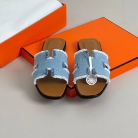Oran Blau/Weiß Denim Fringe