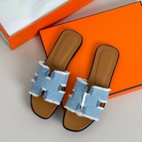 Oran Blau/Weiß Denim Fringe