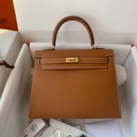 Kelly Epsom 25 Braun/Gold