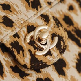 Leopard Leather Flap 33 cm