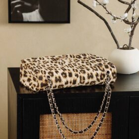 Leopard Leather Flap 33 cm