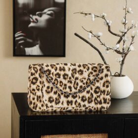 Leopard Leather Flap 33 cm