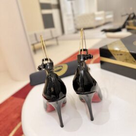 80 mm Strappy pumps Patent Calf Leather Schwarz