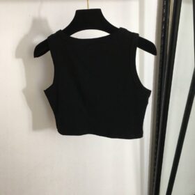 Kurzes Jersey-Top Schwarz