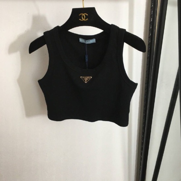 Kurzes Jersey-Top Schwarz