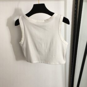 Kurzes Jersey-Top Weiß