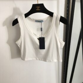Kurzes Jersey-Top Weiß